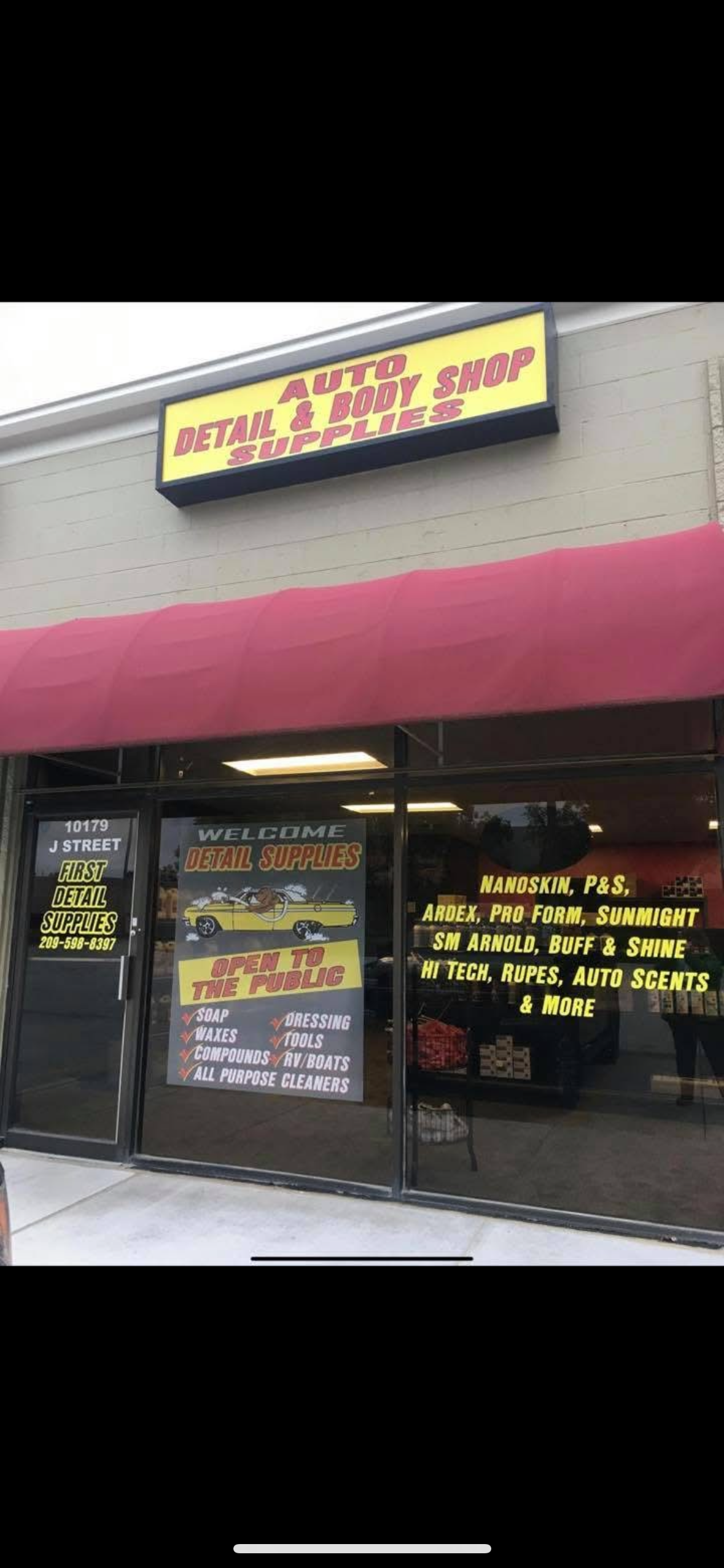 First Detail Supply storefront at 10179 J Street, Omaha Nebraska - Rick Flores auto detail supply company