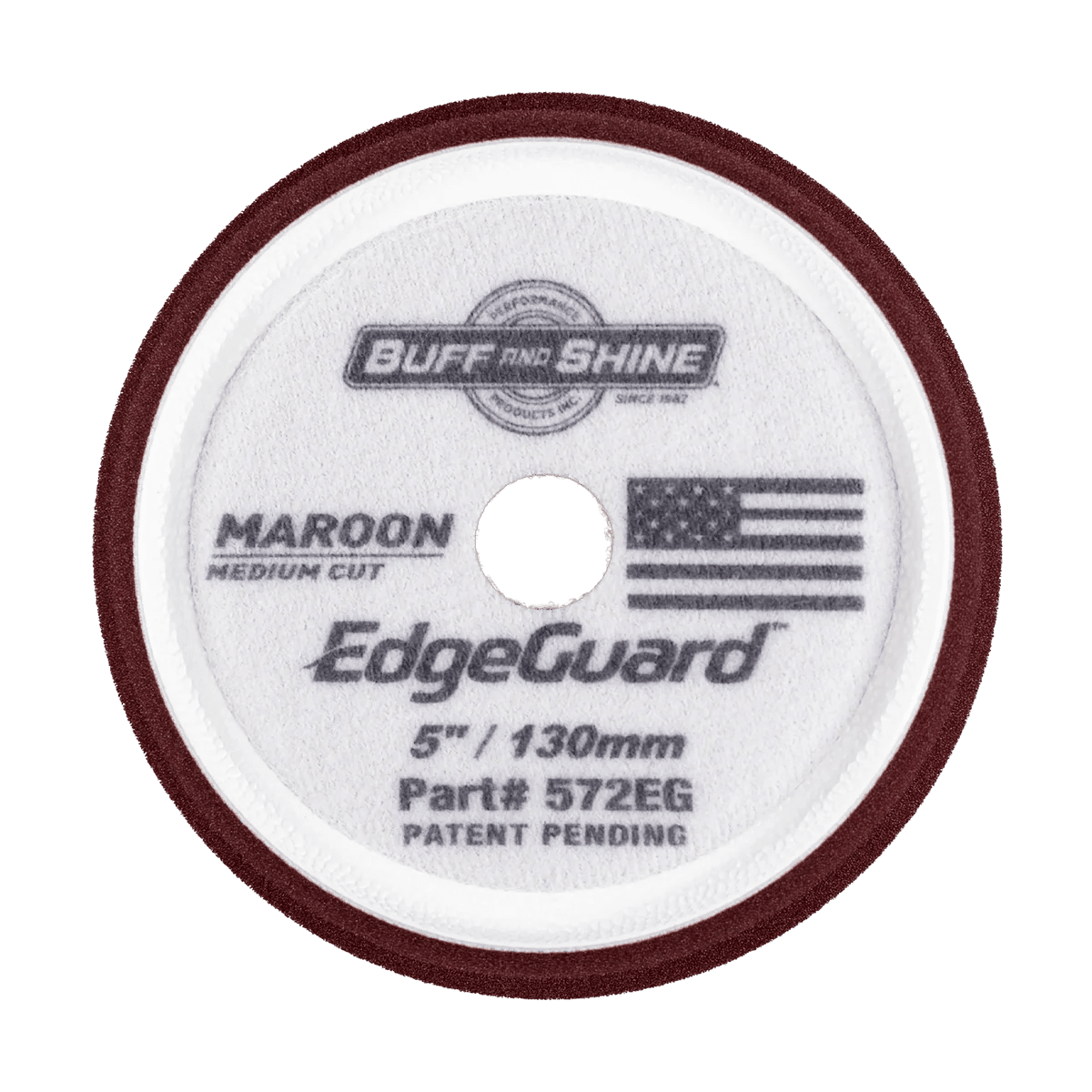 Buff and Shine Maroon EdgeGuard Foam Pad - Medium Cut - Double Diamond Detailing Supplies - Buff and Shine