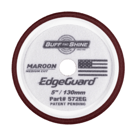 Buff and Shine Maroon EdgeGuard Foam Pad - Medium Cut - Double Diamond Detailing Supplies - Buff and Shine