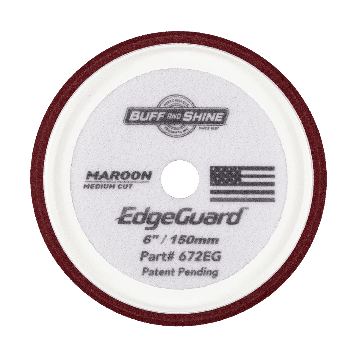Buff and Shine Maroon EdgeGuard Foam Pad - Medium Cut - Double Diamond Detailing Supplies - Buff and Shine