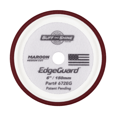 Buff and Shine Maroon EdgeGuard Foam Pad - Medium Cut - Double Diamond Detailing Supplies - Buff and Shine