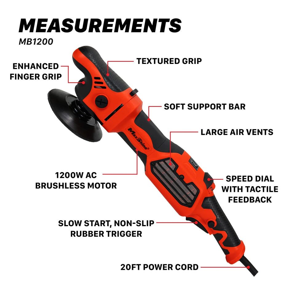 Maxshine MB1200 Pro Rotary Brushless Buffer - Double Diamond Detailing Supplies - Maxshine