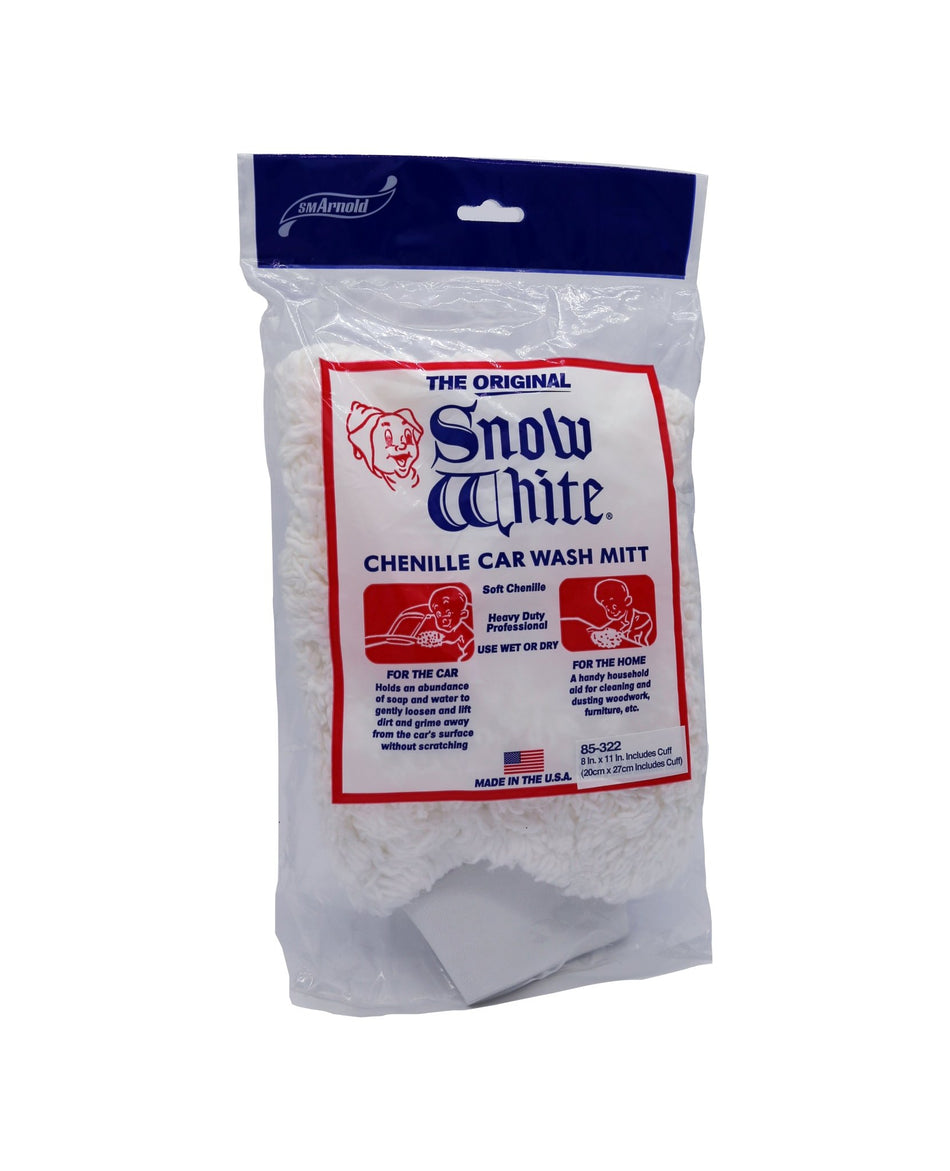 SM Arnold Snow White Chenille Wash Mitt - Double Diamond Detailing Supplies - SM Arnold