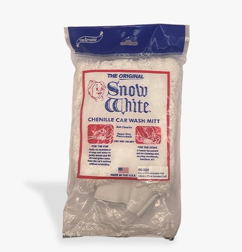 SM Arnold Snow White Chenille Wash Mitt - Double Diamond Detailing Supplies - SM Arnold